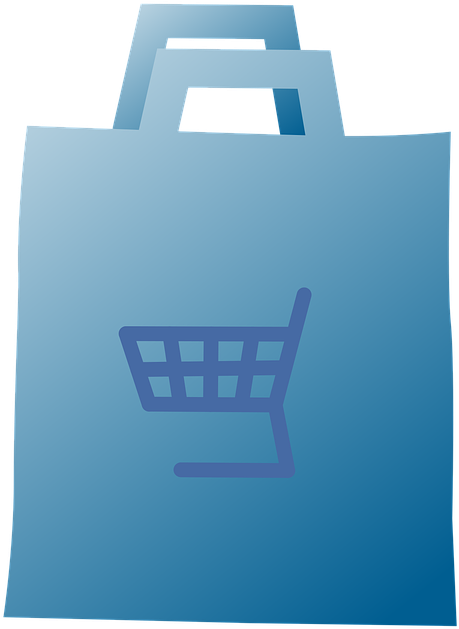 Blue Plastic Shopping Bag Icon