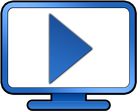 Blue Play Button T V Icon