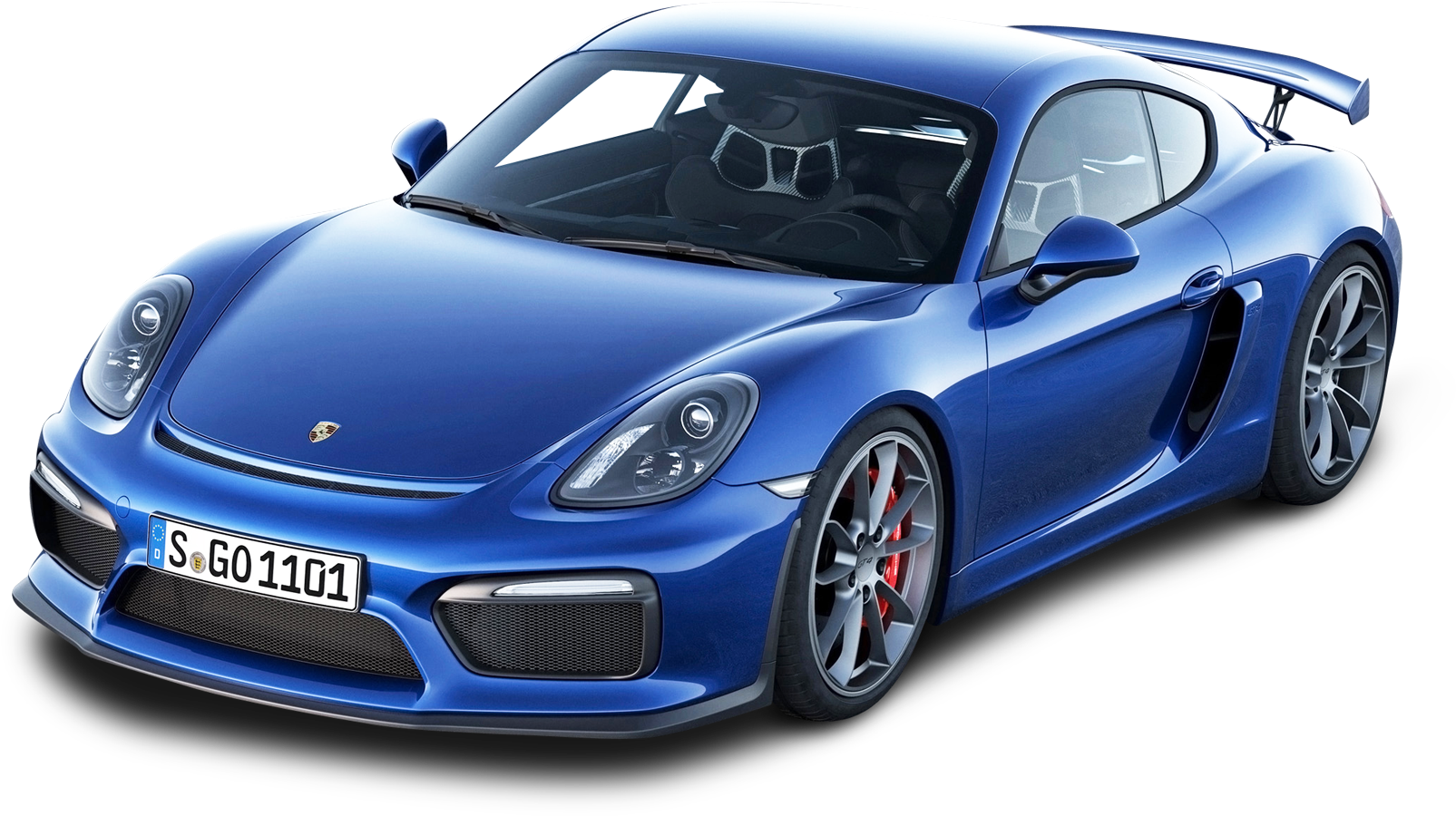 Blue Porsche Cayman G T4 Side View