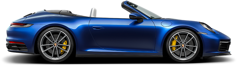 Blue Porsche911 Cabriolet Side View