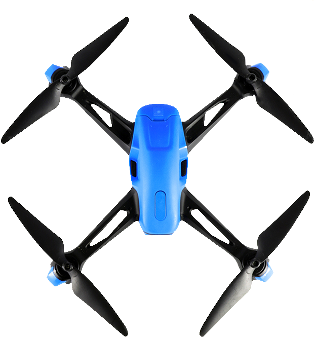 Blue Quadcopter Drone Isolated