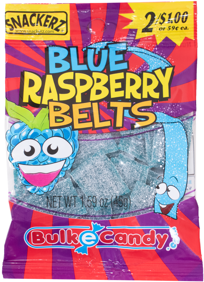 Blue Raspberry Belts Candy Package