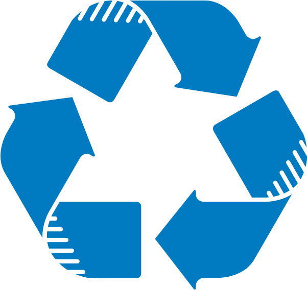 Blue Recycle Symbol Graphic