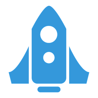 Blue Rocket Icon