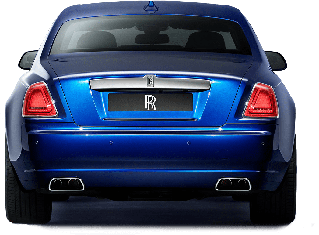 Blue Rolls Royce Rear View