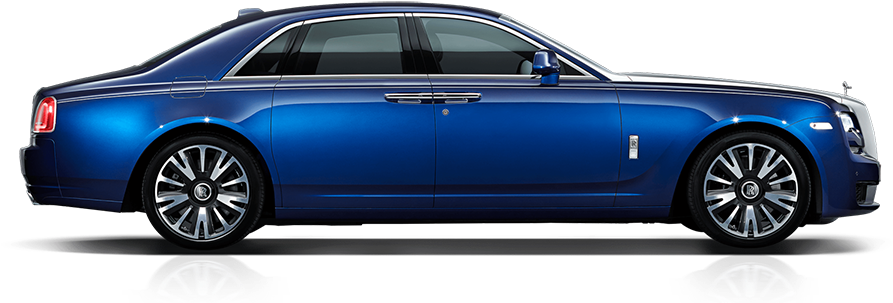 Blue Rolls Royce Side View