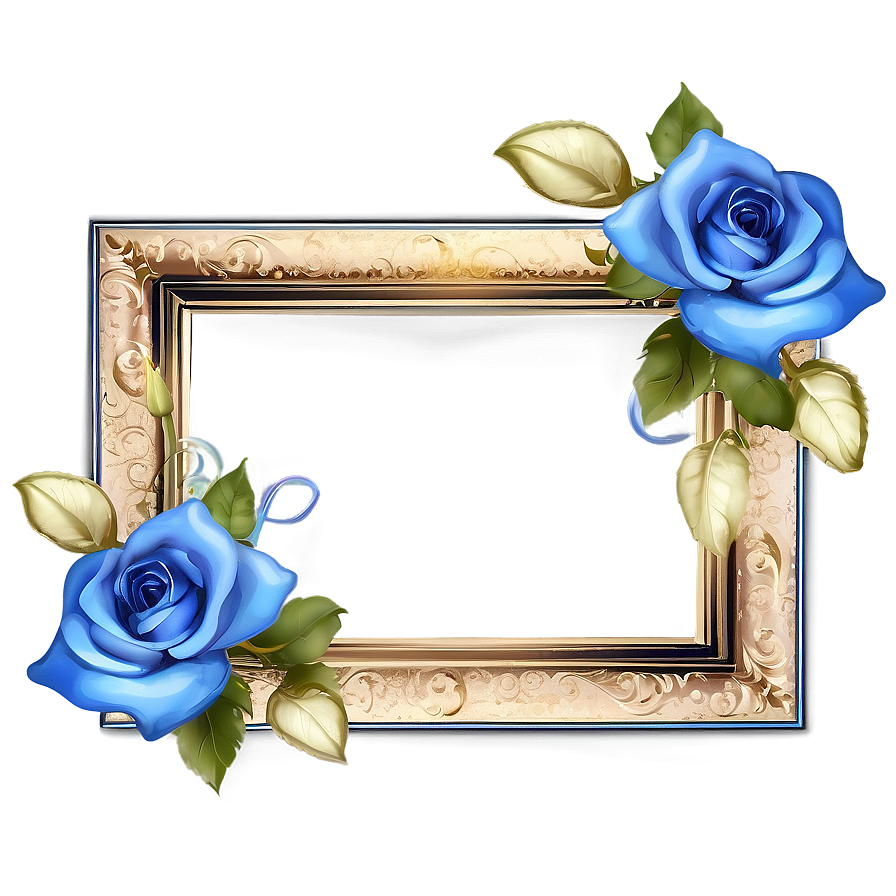 Blue Rose Frame Png Oto24