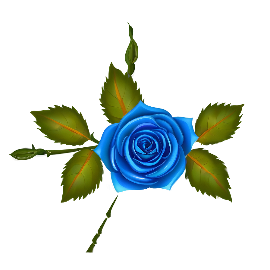 Blue Rose Illustration Png 35