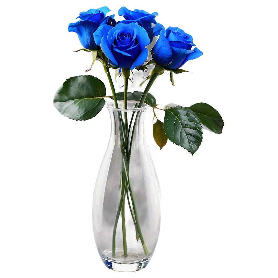 Blue Rose In Vase Png 54