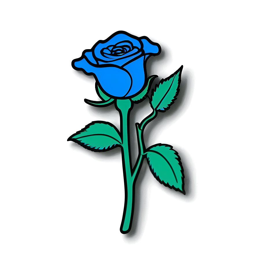 Blue Rose Outline Png Qwm51