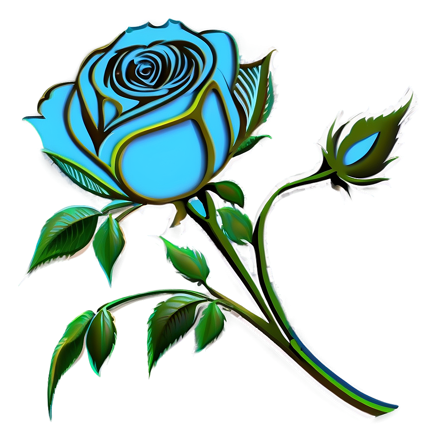 Blue Rose Silhouette Png 06202024