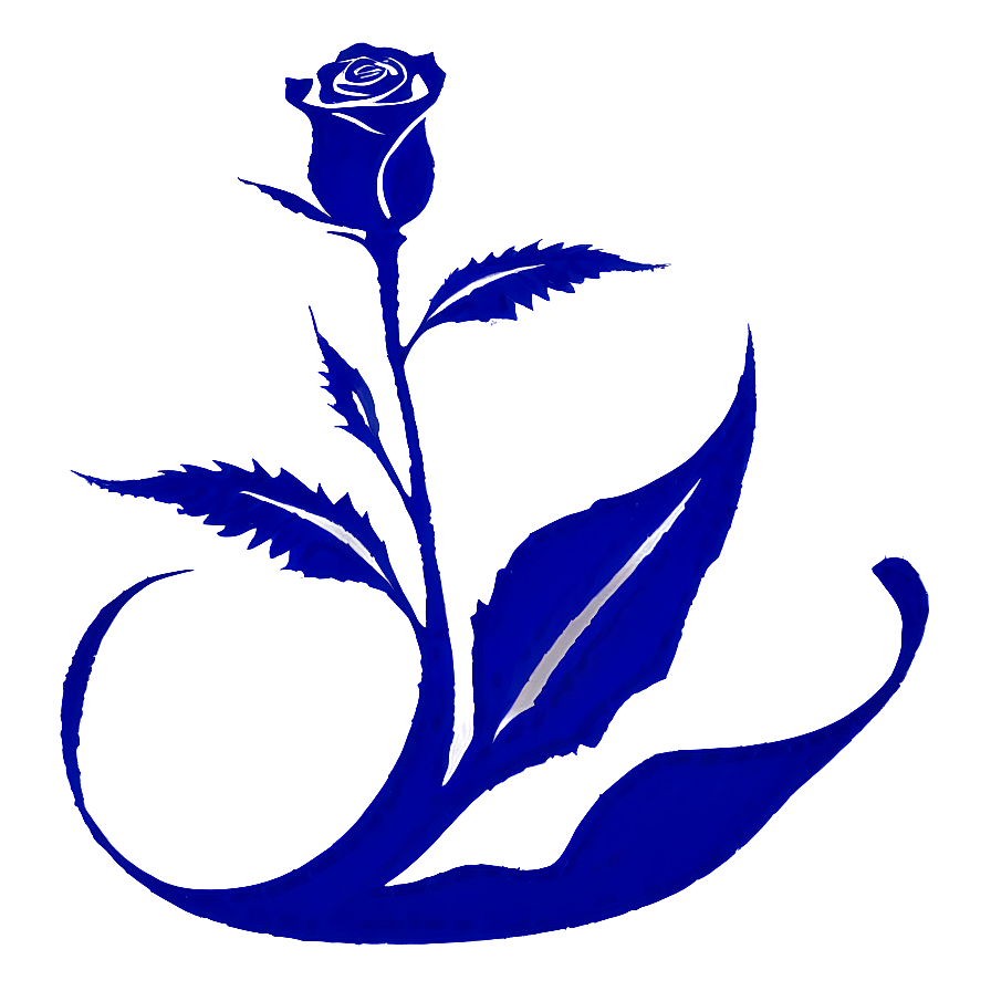 Blue Rose Silhouette Png 06202024