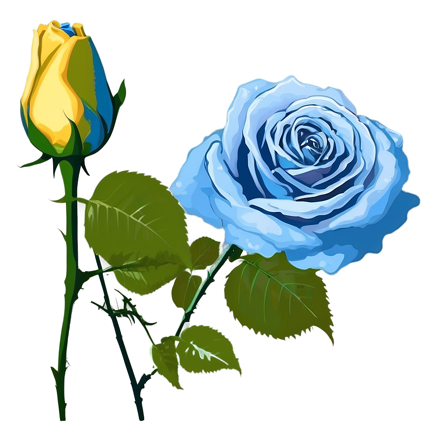 Blue Rose Silhouette Png Mpm11