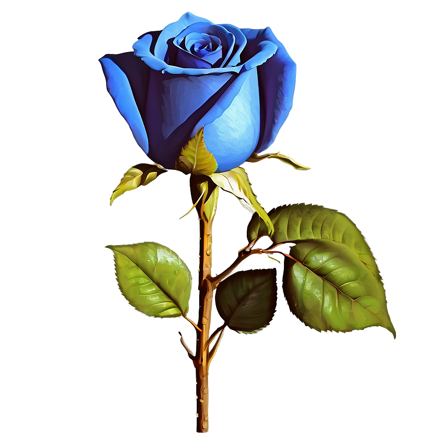 Blue Rose With Dewdrops Png 34