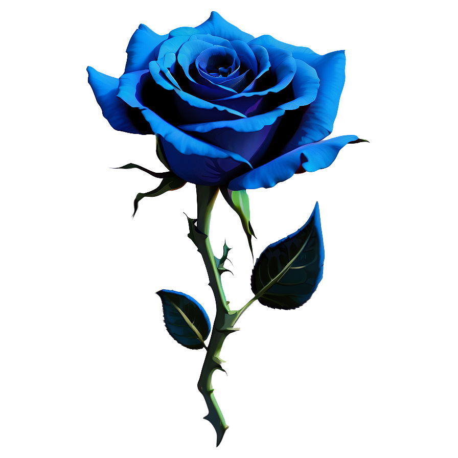 Blue Rose With Thorns Png 06202024