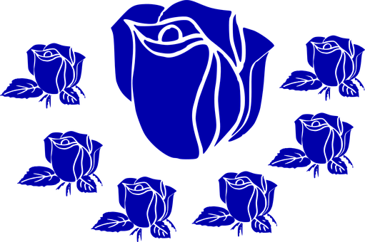 Blue Roses Vector Illustration