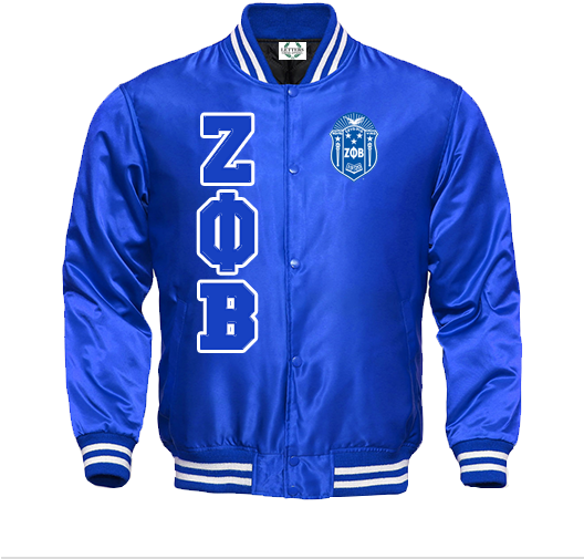 Blue Satin Varsity Jacket