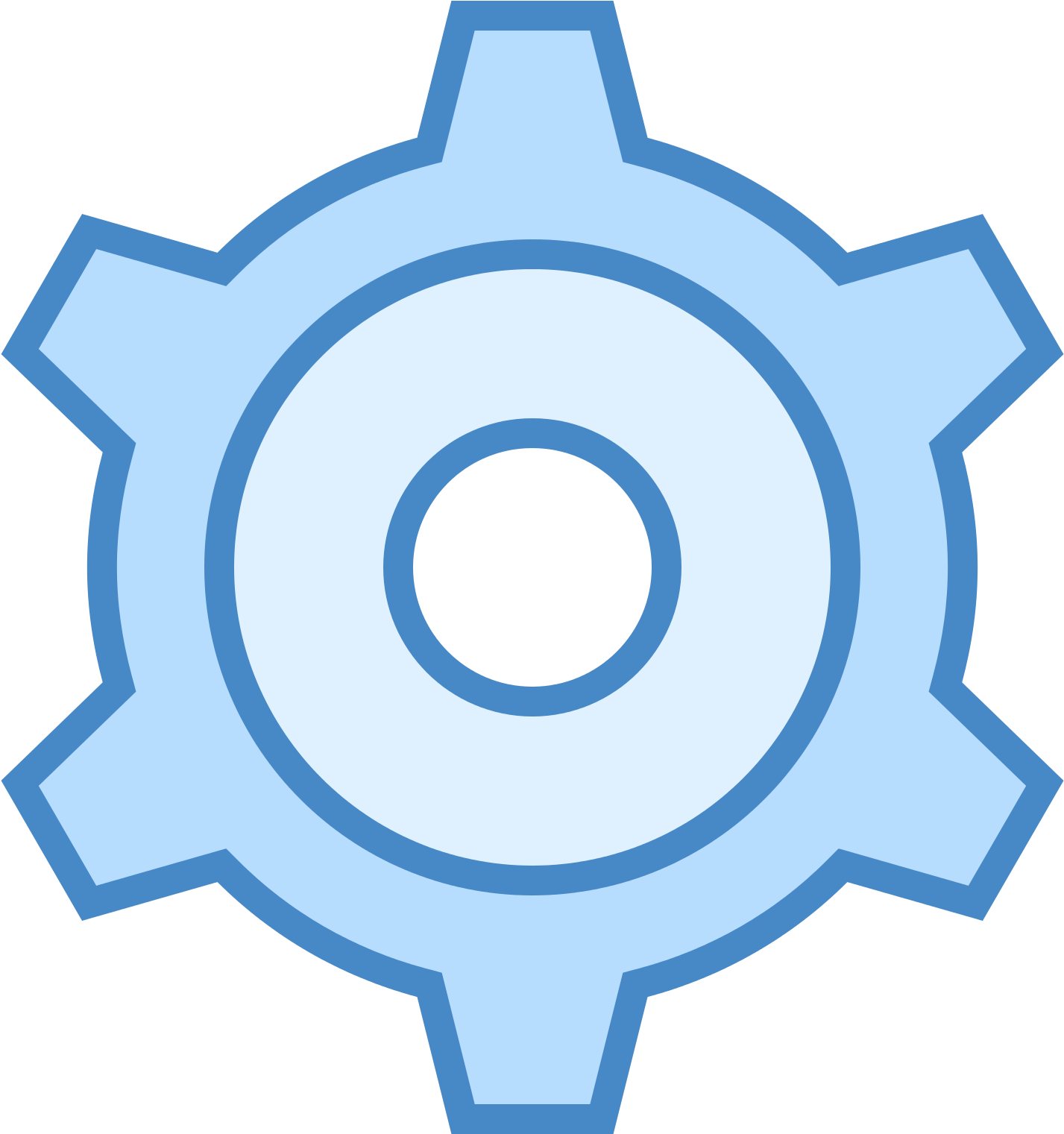 Blue Settings Gear Icon