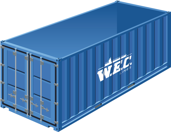 Blue Shipping Container W E C Lines