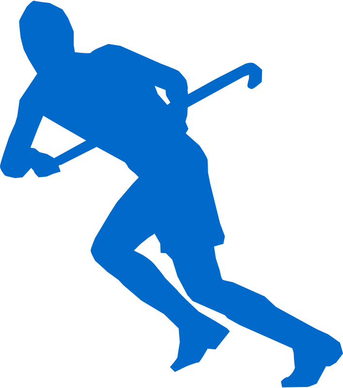 Blue Silhouette Baseball Player