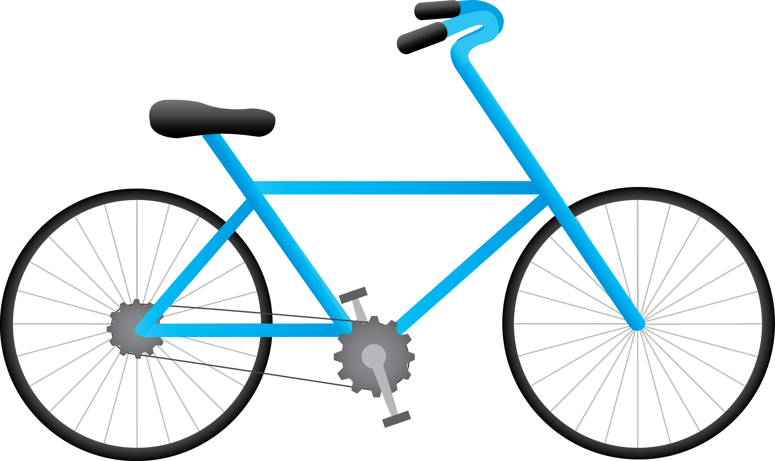 Blue Silhouette Bicycle Vector