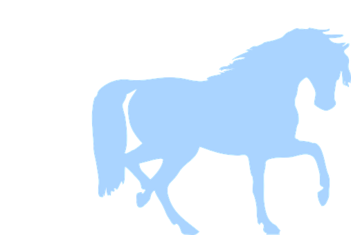 Blue Silhouette Horseon Black Background