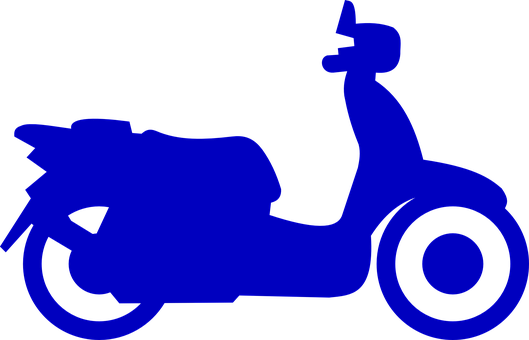 Blue Silhouette Scooter Graphic