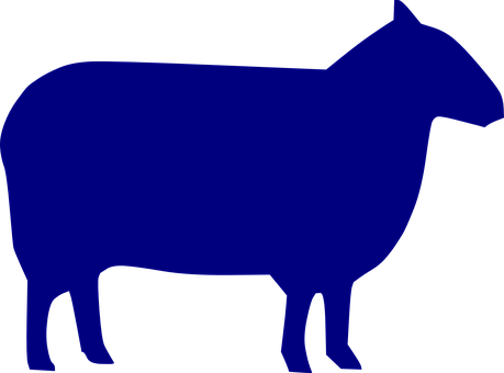 Blue Silhouette Sheep Graphic