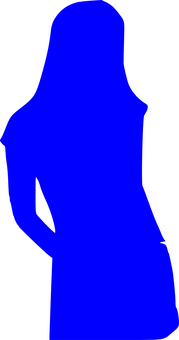 Blue Silhouette Woman Standing