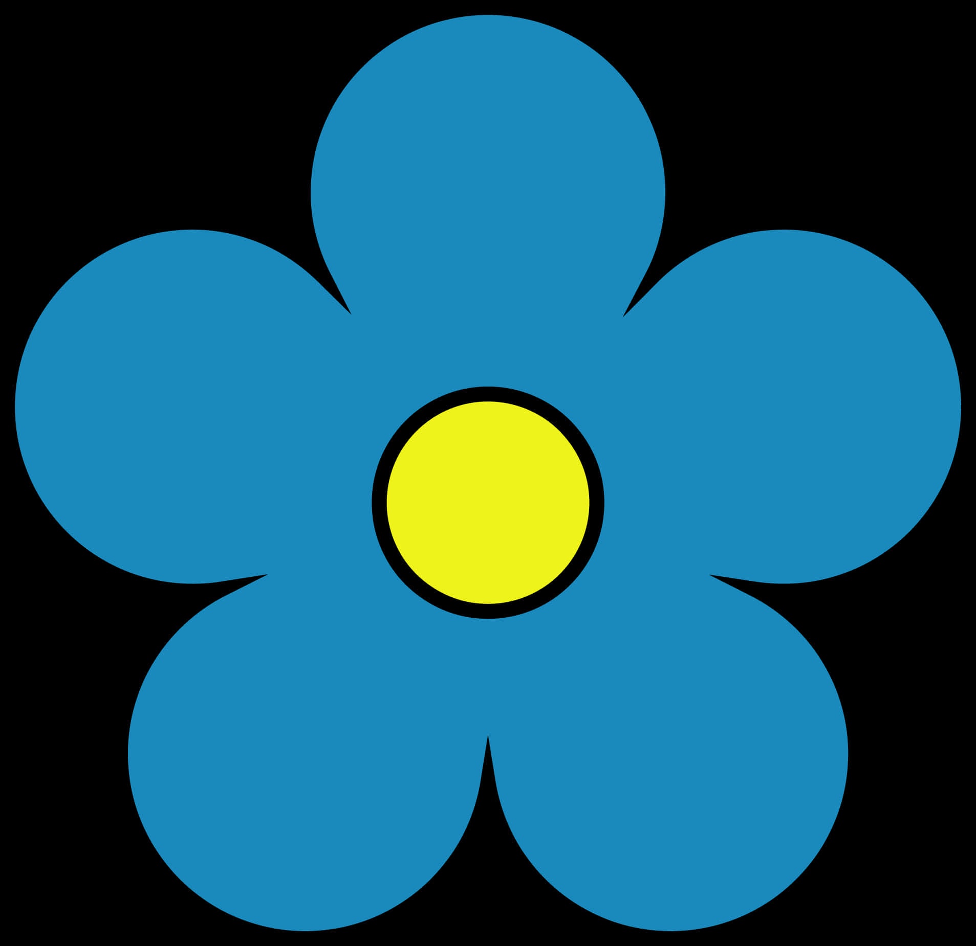 Blue Simple Flower Graphic