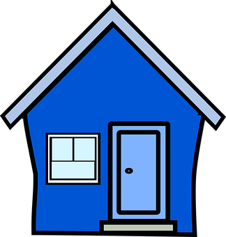 Blue Simple House Vector