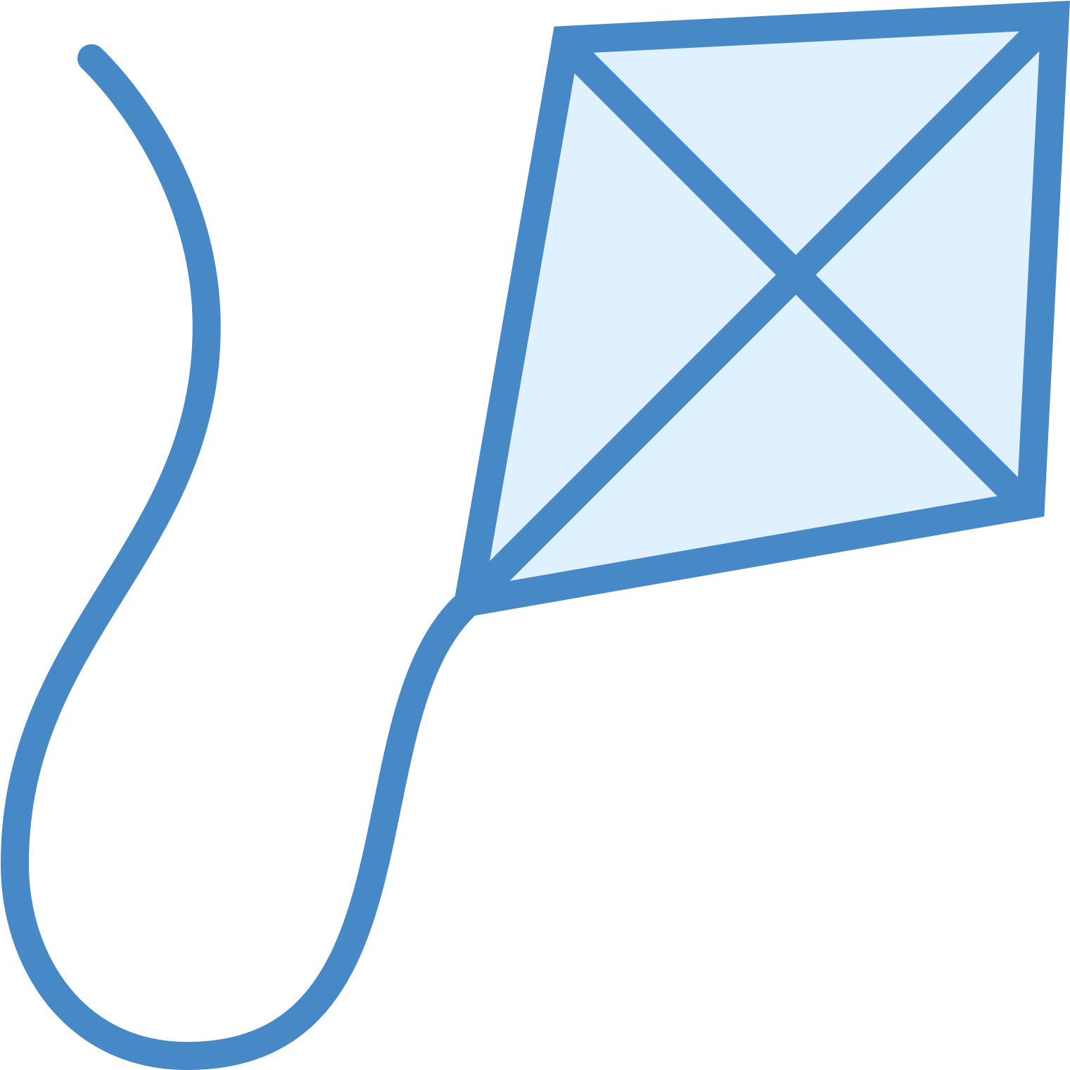 Blue Simple Kite Icon