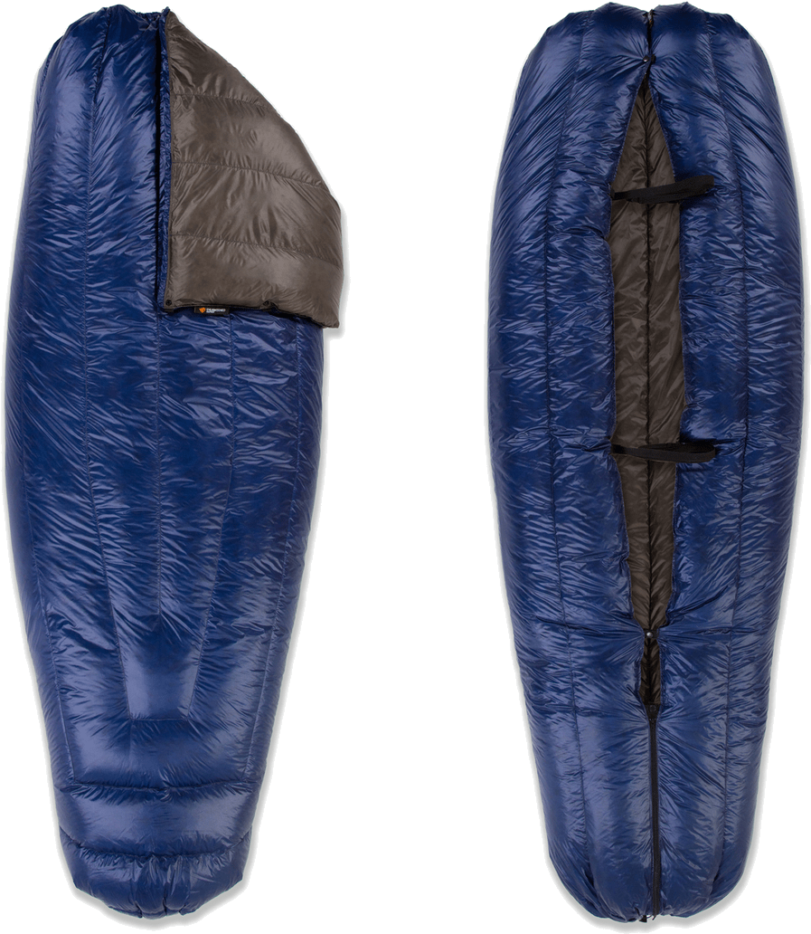 Blue Sleeping Bags Unzippedand Zipped