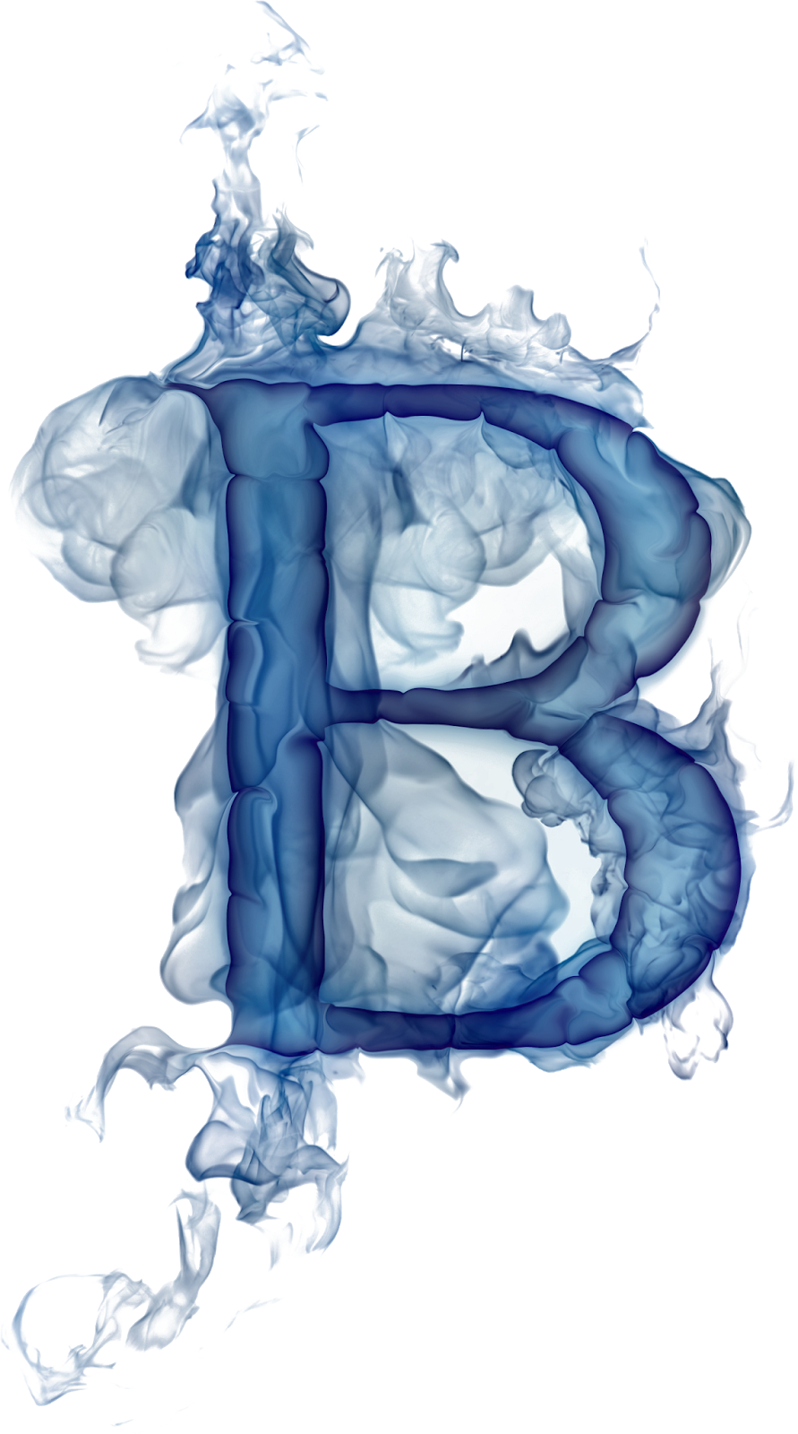 Blue Smoke Letter B Art