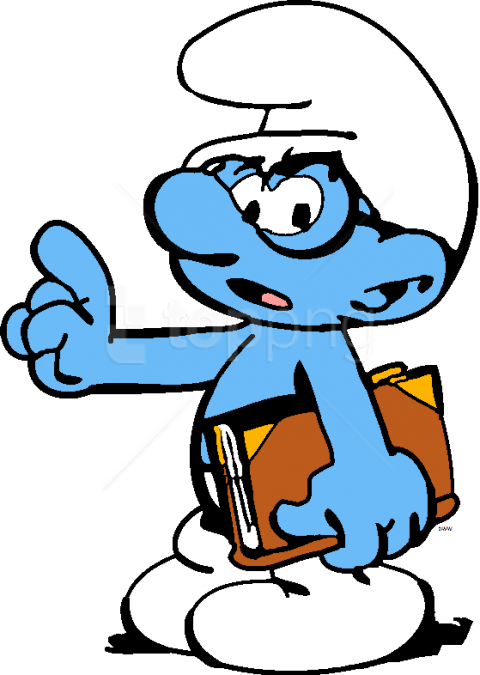 Blue Smurf Thumbs Up With Book