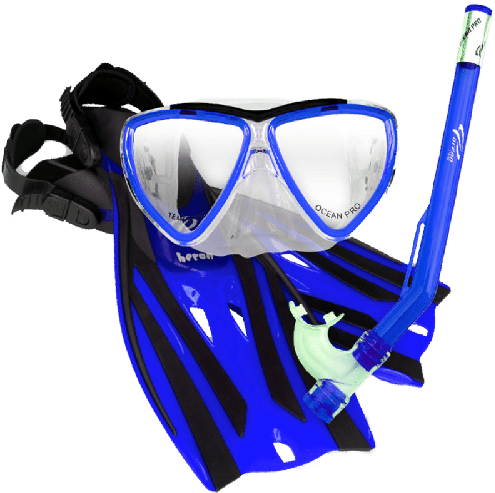 Blue Snorkeling Gear Set