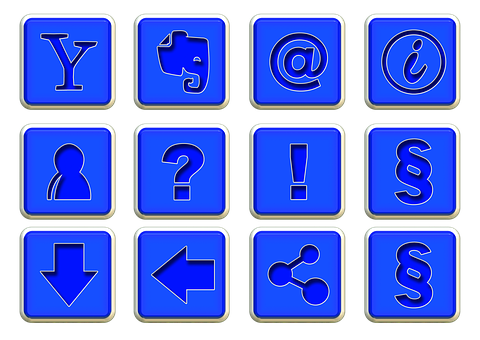 Blue Social Media Icons