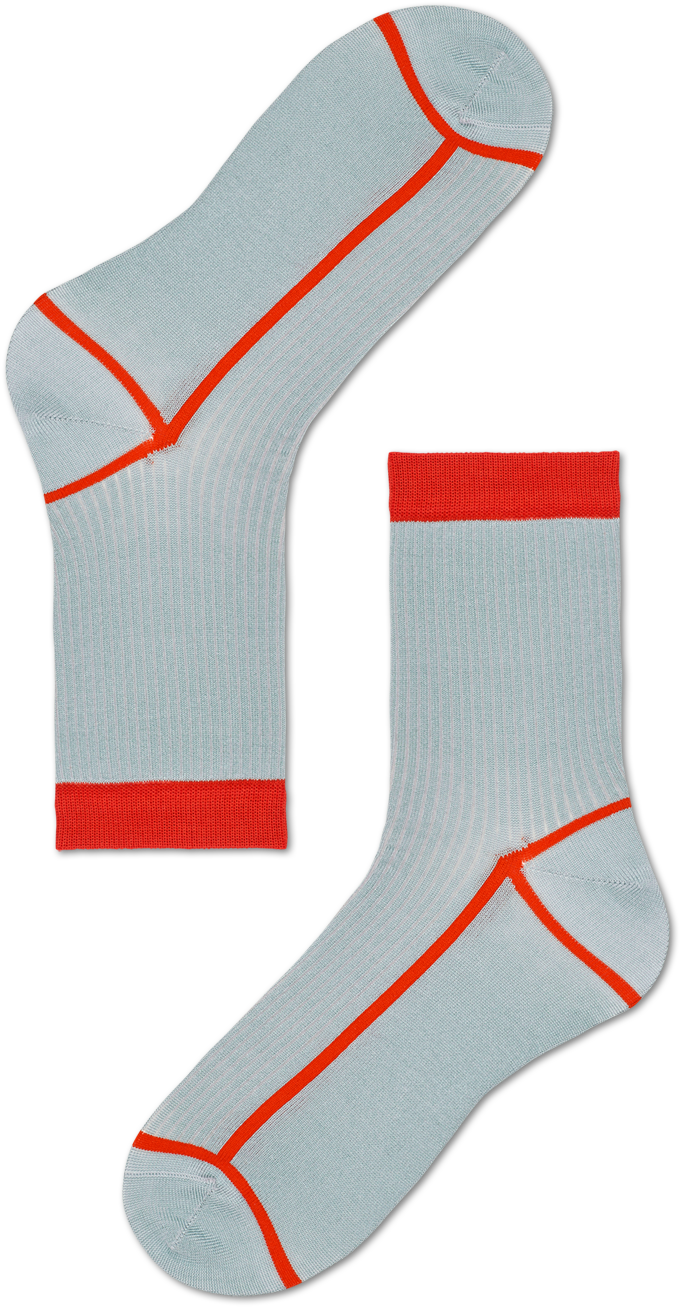 Blue Socks Red Trim