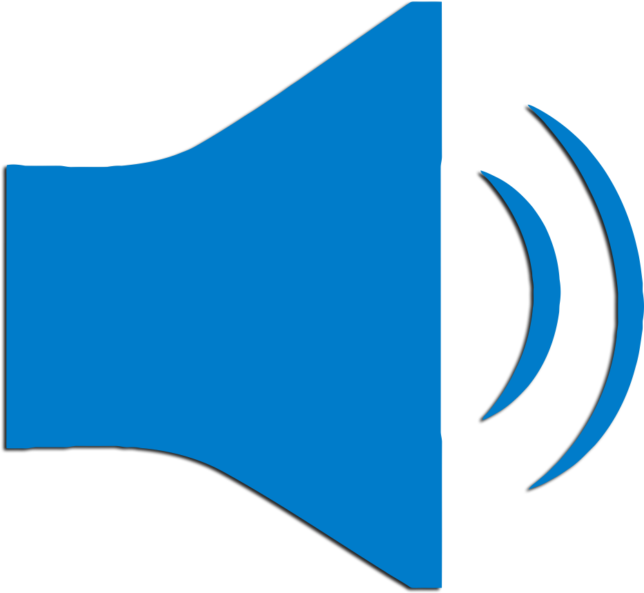 Blue Speaker Icon Sound Waves