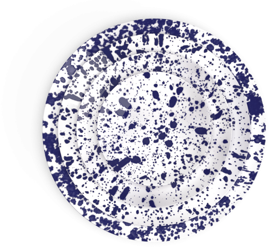 Blue Splatter Dinner Plates Set