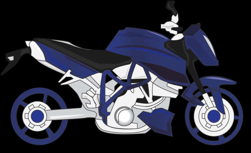 Blue Sport Motorcycle Illustration