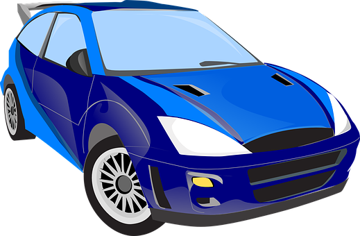 Blue Sports Car Vector Illustration