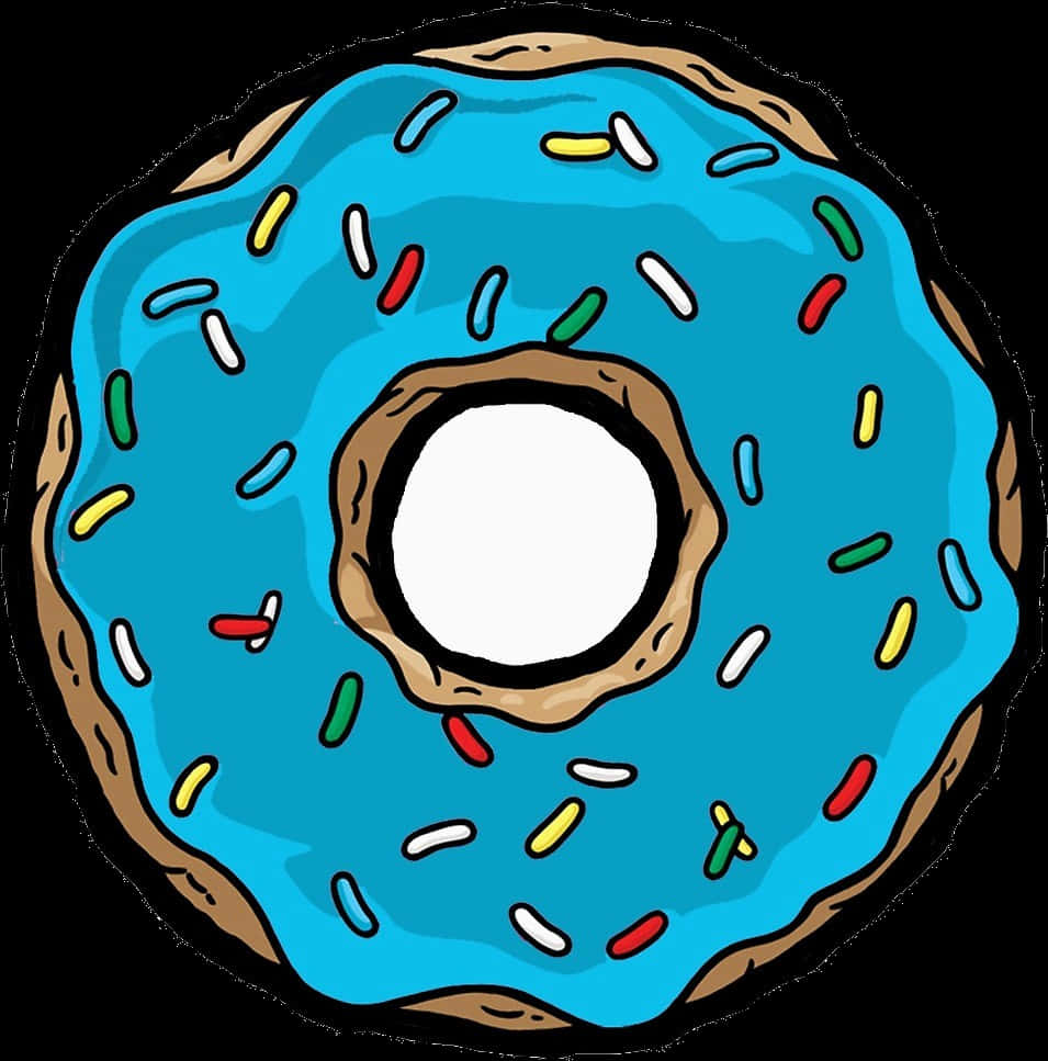 Blue Sprinkled Donut Illustration