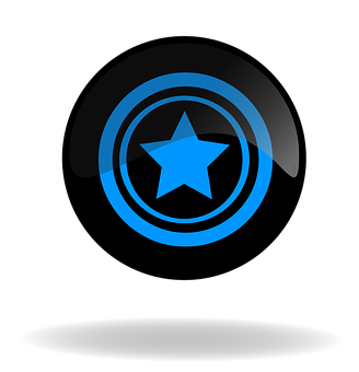 Blue Star Icon Glowing