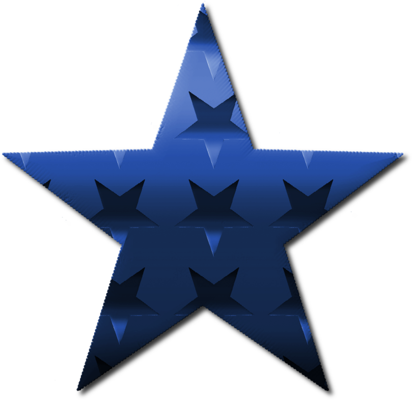 Blue Star Iconwith Embossed Stars