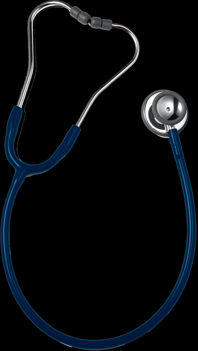 Blue Stethoscope Isolatedon Black