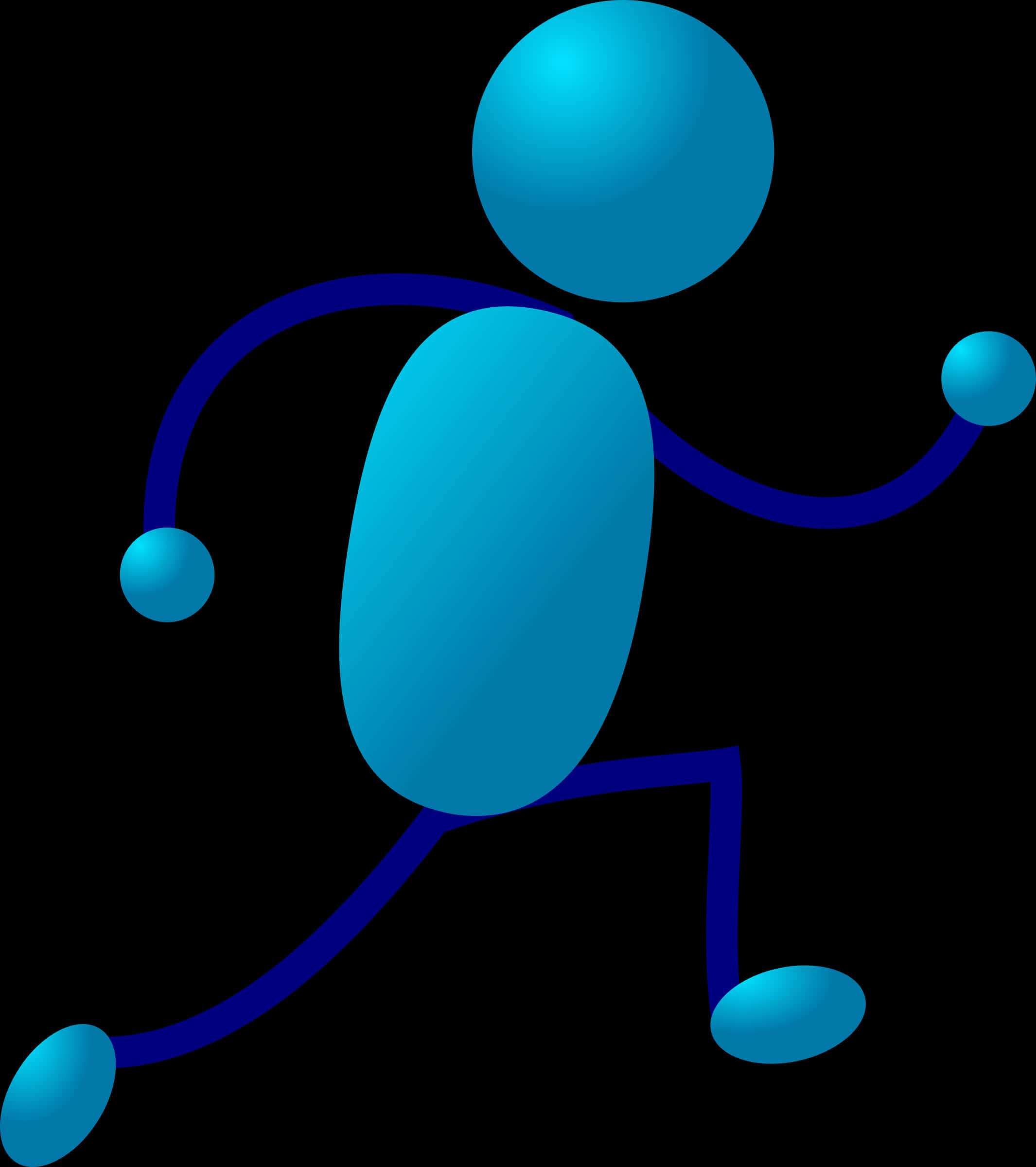 Blue Stickman Graphic