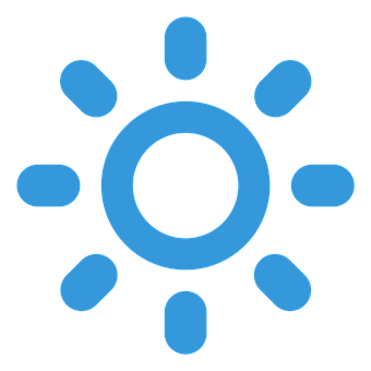 Blue Sun Icon Black Background