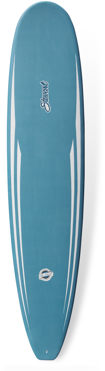 Blue Surfboard Standing Vertical