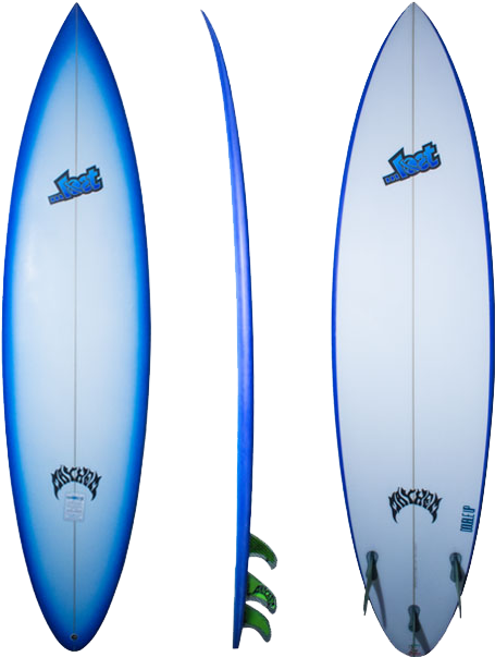 Blue Surfboard Triple View